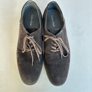 Calvin Klein Men's black Suede Oxfords Yosef size 10.5
